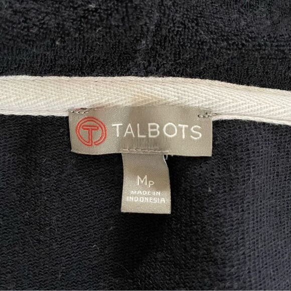 Talbots French Terry Palm Tree Embroidered Full Zip Hoodie Navy Blue M Petite - Picture 8 of 9